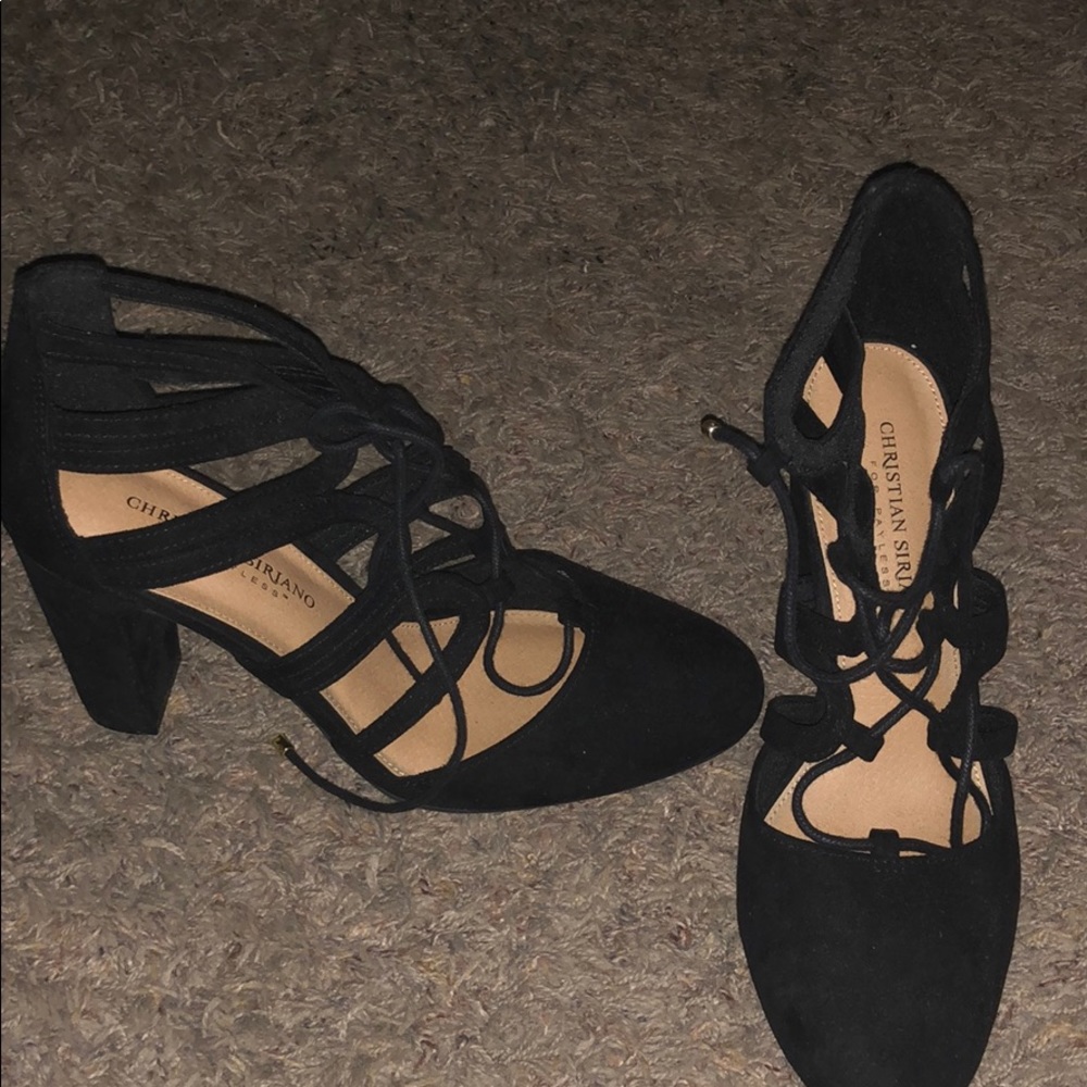 Black tied Heels